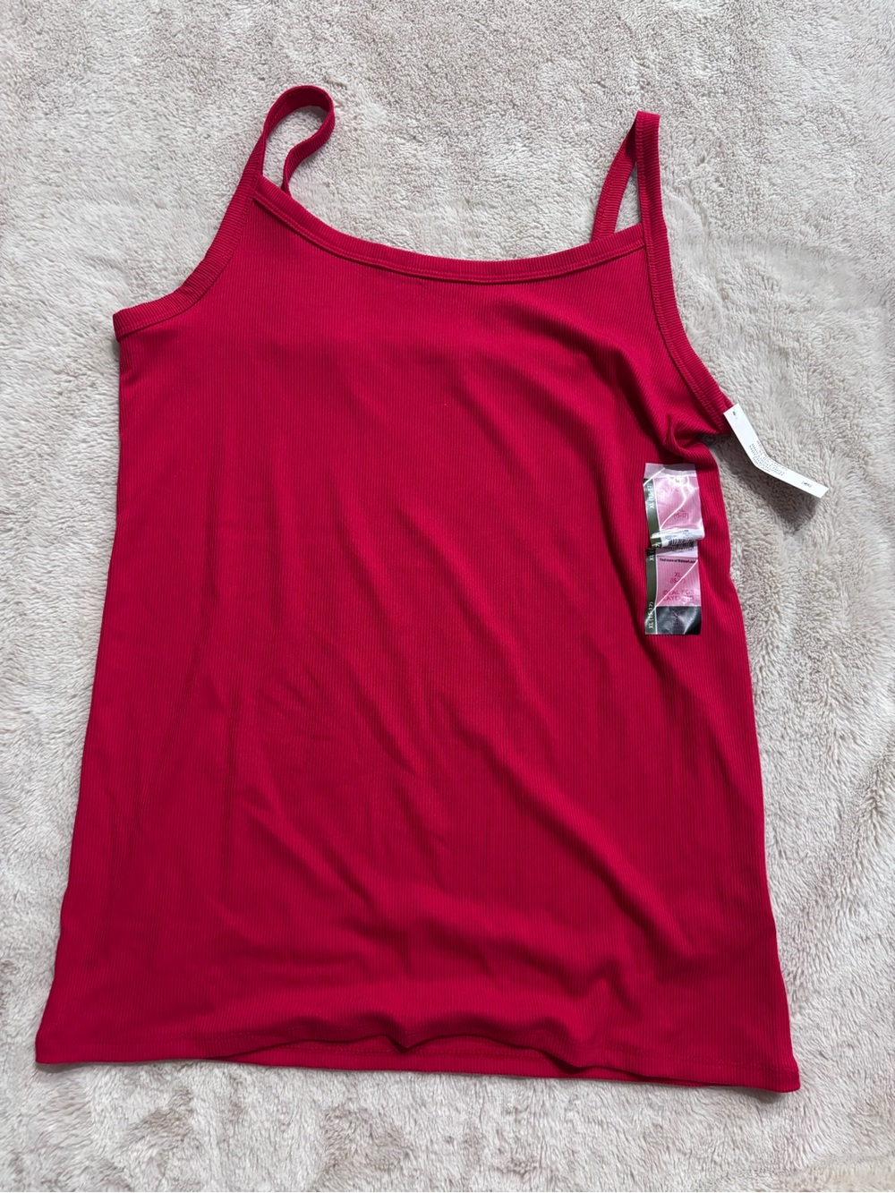 NOBO Ribbed Spaghetti Strap Tank - Bright Red